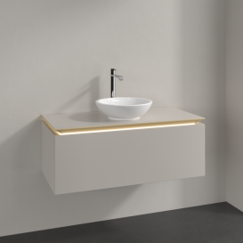 Тумба під раковину Villeroy&Boch Legato 100х38 см з підсвічуванням ДСП ніжно-сірий B571L0VK