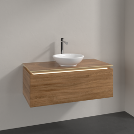 Тумба під раковину Villeroy & Boch Legato 100х38 см з підсвічуванням ДСП дуб канзас B571L0RH