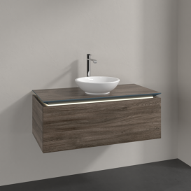 Тумба під раковину Villeroy & Boch Legato 100х38 см з підсвічуванням ДСП кам'яний дуб B571L0RK