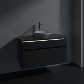 Тумба под раковину Villeroy & Boch Legato 100х55 см з підсвічуванням МДФ/ДСП глянцевый серый B572L0FP