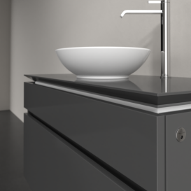 Тумба под раковину Villeroy & Boch Legato 100х55 см з підсвічуванням МДФ/ДСП глянцевый серый B572L0FP