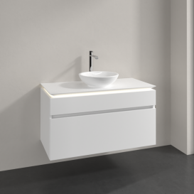 Тумба под раковину Villeroy & Boch Legato 100х55 см с подсветкой ДСП белый матовый B572L0MS