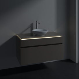 Тумба под раковину Villeroy & Boch Legato 100х55 см с подсветкой ДСП трюфель серый B572L0VG