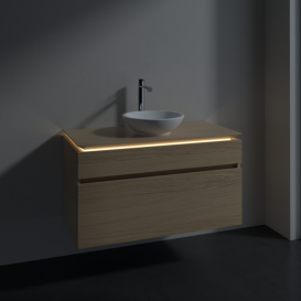 Тумба под раковину Villeroy & Boch Legato 100х55 см с подсветкой ДСП северный дуб B572L0VJ