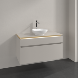 Тумба под раковину Villeroy & Boch Legato 100х55 см с подсветкой ДСП нежно-серый B572L0VK