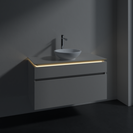Тумба под раковину Villeroy & Boch Legato 100х55 см с подсветкой ДСП нежно-серый B572L0VK