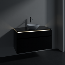 Тумба под раковину Villeroy & Boch Legato 100х55 см с подсветкой МДФ/ДСП черный матовый лак B572L0PD