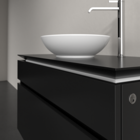 Тумба под раковину Villeroy & Boch Legato 100х55 см с подсветкой МДФ/ДСП черный матовый лак B572L0PD