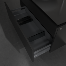 Тумба под раковину Villeroy & Boch Legato 100х55 см с подсветкой МДФ/ДСП черный матовый лак B572L0PD