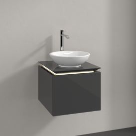Тумба під раковину Villeroy & Boch Legato 45х38 см з підсвічуванням МДФ/ДСП глянсовий сірий B565L0FP