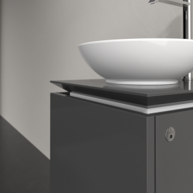 Тумба під раковину Villeroy & Boch Legato 45х38 см з підсвічуванням МДФ/ДСП глянсовий сірий B565L0FP