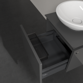 Тумба під раковину Villeroy & Boch Legato 45х38 см з підсвічуванням МДФ/ДСП глянсовий сірий B565L0FP