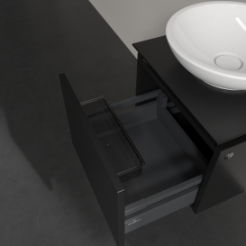 Тумба под раковину Villeroy & Boch Legato 45х38 см с подсветкой МДФ/ДСП черный матовый лак B565L0PD