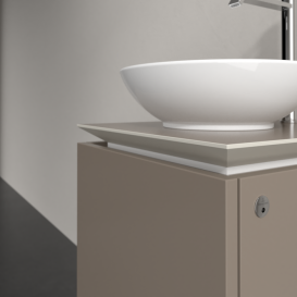 Тумба під раковину Villeroy & Boch Legato 45х38 см з підсвічуванням ДСП сірий трюфель B565L0VG