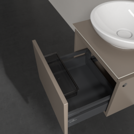 Тумба під раковину Villeroy & Boch Legato 45х38 см з підсвічуванням ДСП сірий трюфель B565L0VG