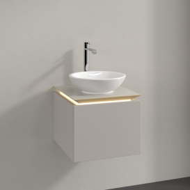 Тумба під раковину Villeroy&Boch Legato 45х38 см з підсвічуванням ДСП ніжно-сірий B565L0VK