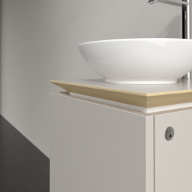 Тумба під раковину Villeroy&Boch Legato 45х38 см з підсвічуванням ДСП ніжно-сірий B565L0VK