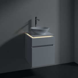 Тумба під раковину Villeroy & Boch Legato 45х55 см з підсвічуванням МДФ/ДСП білий глянсовий B566L0DH