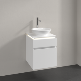 Тумба под раковину Villeroy & Boch Legato 45х55 см с подсветкой ДСП белый матовый B566L0MS