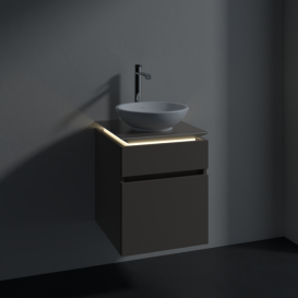 Тумба під раковину Villeroy&Boch Legato 45х55 см з підсвічуванням ДСП трюфель сірий B566L0VG