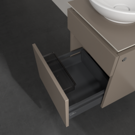 Тумба під раковину Villeroy&Boch Legato 45х55 см з підсвічуванням ДСП трюфель сірий B566L0VG