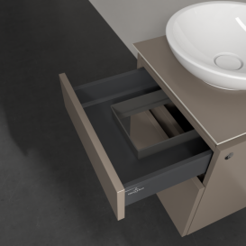 Тумба під раковину Villeroy&Boch Legato 45х55 см з підсвічуванням ДСП трюфель сірий B566L0VG