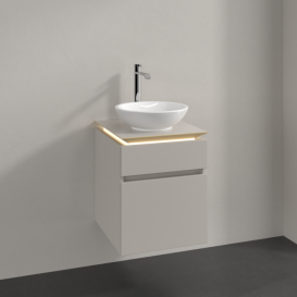 Тумба под раковину Villeroy & Boch Legato 45х55 см с подсветкой ДСП нежно-серый B566L0VK