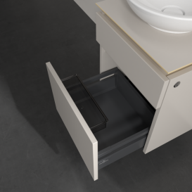 Тумба под раковину Villeroy & Boch Legato 45х55 см с подсветкой ДСП нежно-серый B566L0VK