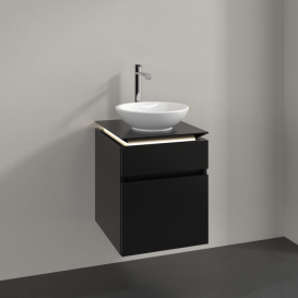 Тумба под раковину Villeroy & Boch Legato 45х55 см с подсветкой МДФ/ДСП черный матовый лак B566L0PD
