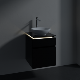 Тумба под раковину Villeroy & Boch Legato 45х55 см с подсветкой МДФ/ДСП черный матовый лак B566L0PD