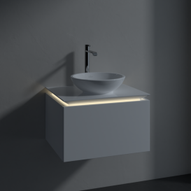 Тумба під раковину Villeroy & Boch Legato 60х38 см з підсвічуванням МДФ/ДСП білий глянсовий B567L0DH
