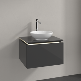 Тумба под раковину Villeroy & Boch Legato 60х38 см с подсветкой МДФ/ДСП глянцевый серый B567L0FP