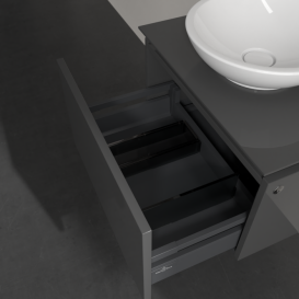 Тумба под раковину Villeroy & Boch Legato 60х38 см с подсветкой МДФ/ДСП глянцевый серый B567L0FP