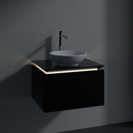 Тумба под раковину Villeroy & Boch Legato 60х38 см с подсветкой МДФ/ДСП черный матовый лак B567L0PD