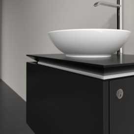 Тумба под раковину Villeroy & Boch Legato 60х38 см с подсветкой МДФ/ДСП черный матовый лак B567L0PD