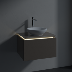 Тумба під раковину Villeroy&Boch Legato 60х38 см з підсвічуванням ДСП трюфель сірий B567L0VG