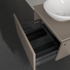 Тумба під раковину Villeroy&Boch Legato 60х38 см з підсвічуванням ДСП трюфель сірий B567L0VG