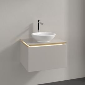 Тумба під раковину Villeroy&Boch Legato 60х38 см з підсвічуванням ДСП ніжно-сірий B567L0VK