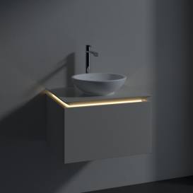 Тумба під раковину Villeroy&Boch Legato 60х38 см з підсвічуванням ДСП ніжно-сірий B567L0VK
