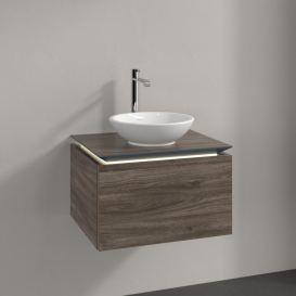 Тумба під раковину Villeroy & Boch Legato 60х38 см з підсвічуванням ДСП кам'яний дуб B567L0RK