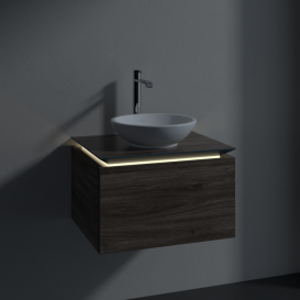 Тумба під раковину Villeroy & Boch Legato 60х38 см з підсвічуванням ДСП кам'яний дуб B567L0RK