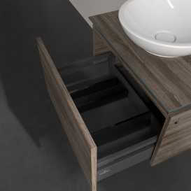 Тумба під раковину Villeroy & Boch Legato 60х38 см з підсвічуванням ДСП кам'яний дуб B567L0RK