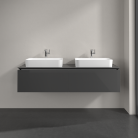 Тумба під раковину Villeroy & Boch Legato 160х38 см МДФ/ДСП глянсовий сірий B76700FP