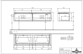 Тумба под раковину Villeroy & Boch Legato 160х38 см МДФ/ДСП черный матовый лак B76700PD