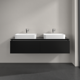 Тумба под раковину Villeroy & Boch Legato 160х38 см МДФ/ДСП черный матовый лак B76700PD