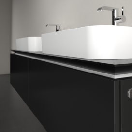 Тумба под раковину Villeroy & Boch Legato 160х38 см МДФ/ДСП черный матовый лак B76700PD