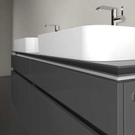 Тумба під раковину Villeroy & Boch Legato 160х55 см МДФ/ДСП глянсовий сірий B76800FP