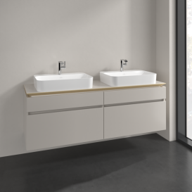 Тумба під раковину Villeroy & Boch Legato 160х55 см ДСП ніжно-сірий B76800VK