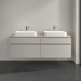 Тумба під раковину Villeroy & Boch Legato 160х55 см ДСП ніжно-сірий B76800VK