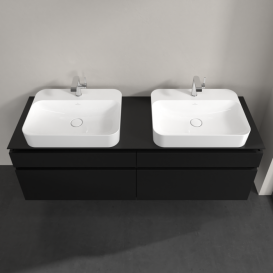 Тумба під раковину Villeroy&Boch Legato 160х55 см МДФ/ДСП чорний матовий лак B76800PD